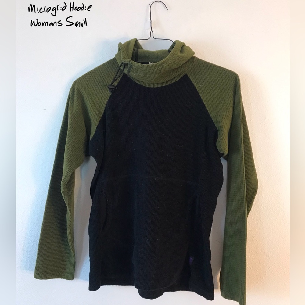 Melanzana Women’s Small Black/Green Micro Grid Hoodie